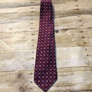 Robert Talbott Studio silk geometric tie burgundy
